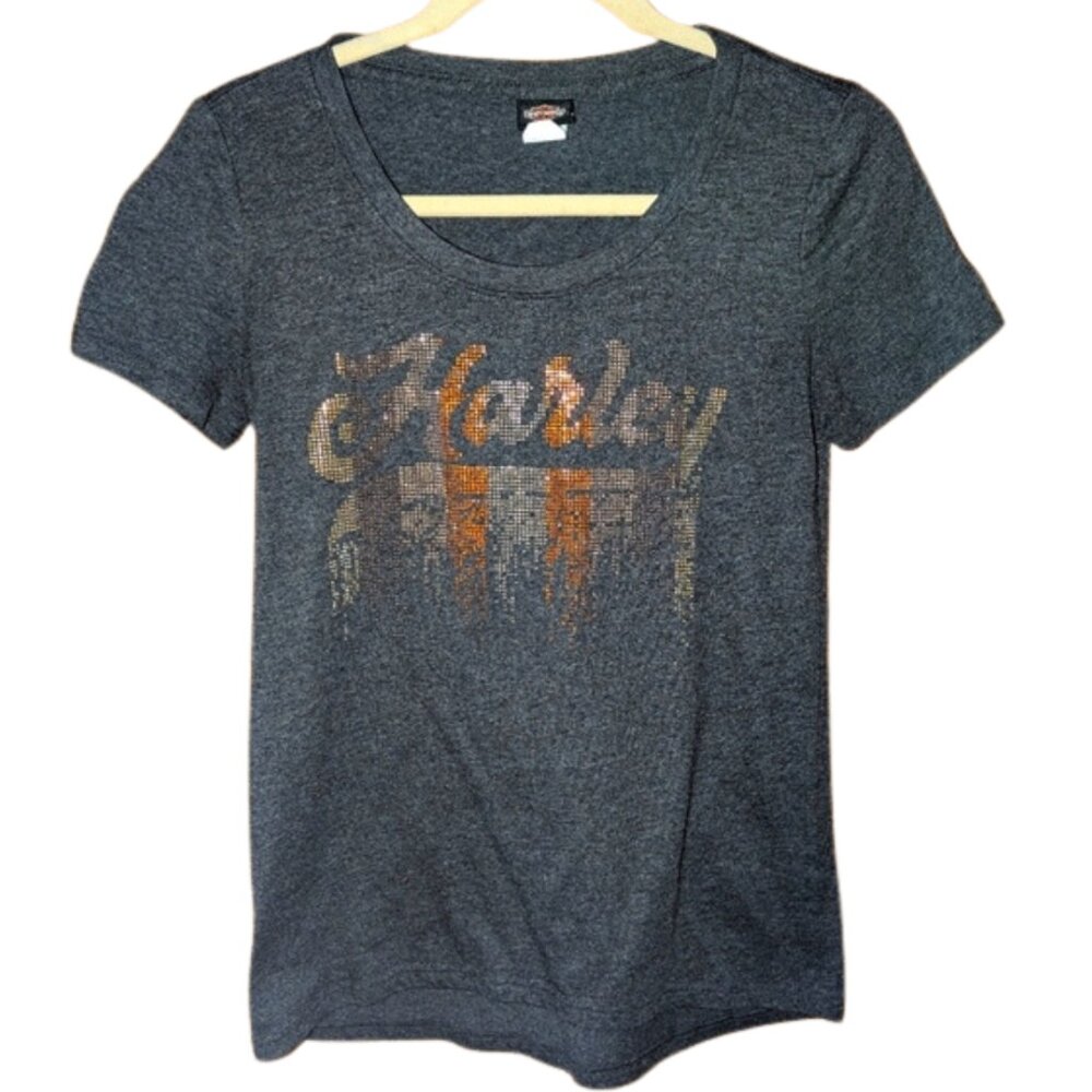 Harley Davidson Women's Rhinestone Bling T-Shirt Battlefield Gettysburg XS Med